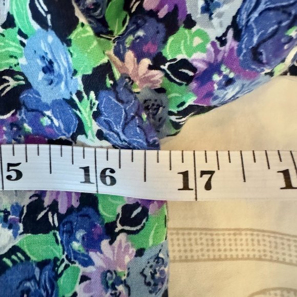 Vintage 70s 80s Floral Long Sleeve Tie Top and Maxi Skirt Set - Picture 8 of 13